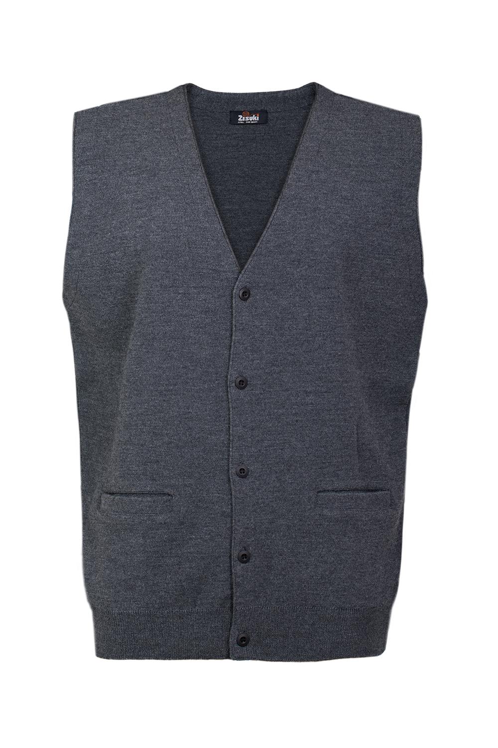 Zisuki Muški prsluk na kopčanje, Sivi