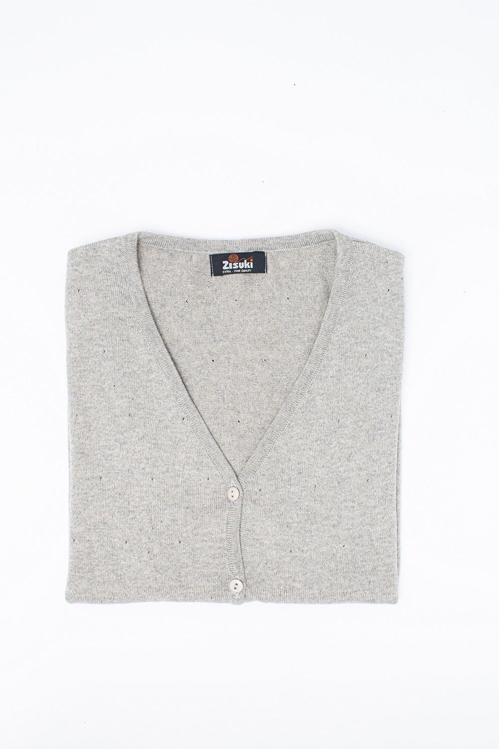 Zisuki Ženski kardigan, V izrez, Sivi