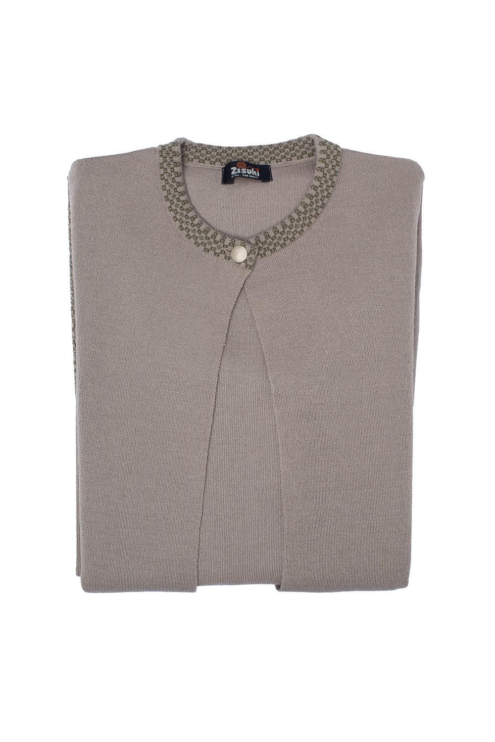 Zisuki Ženski kardigan, Okrugli izrez, Bež