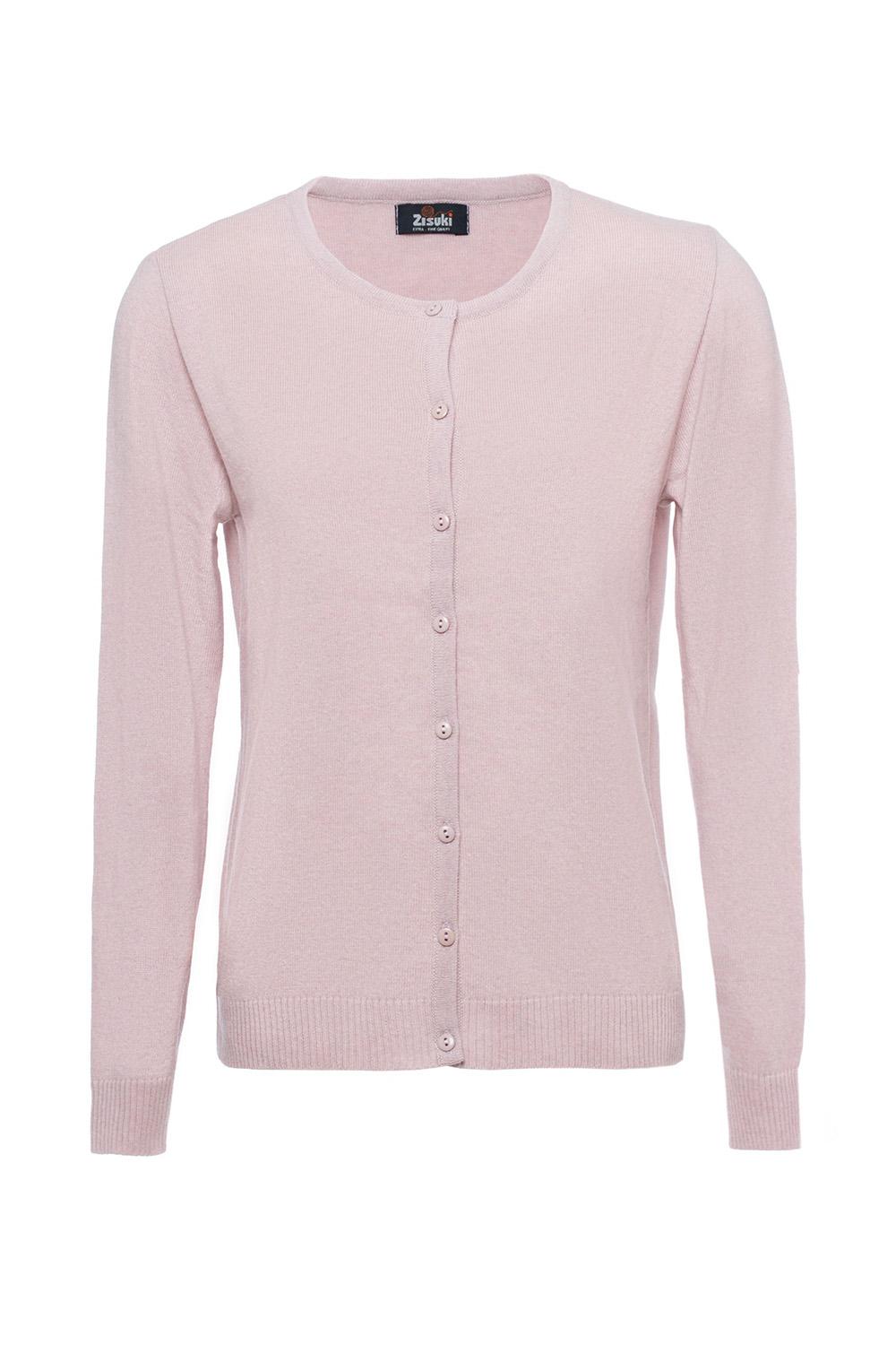 Zisuki Ženski kardigan, Okrugli izrez, Roze