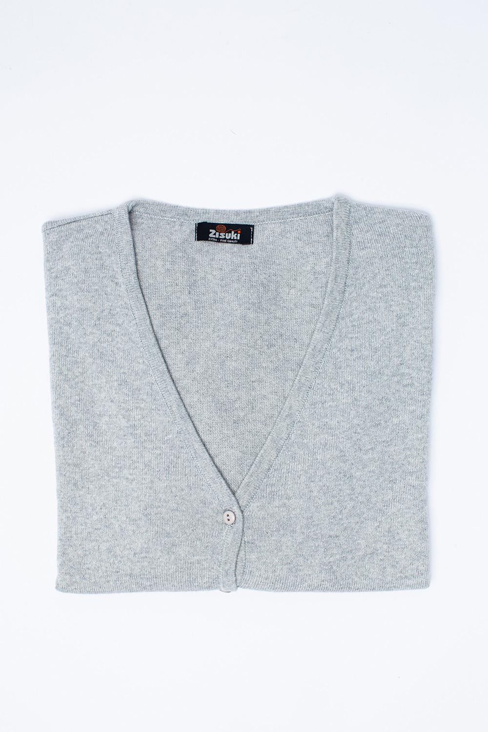 Zisuki Ženski kardigan, V izrez, Sivi