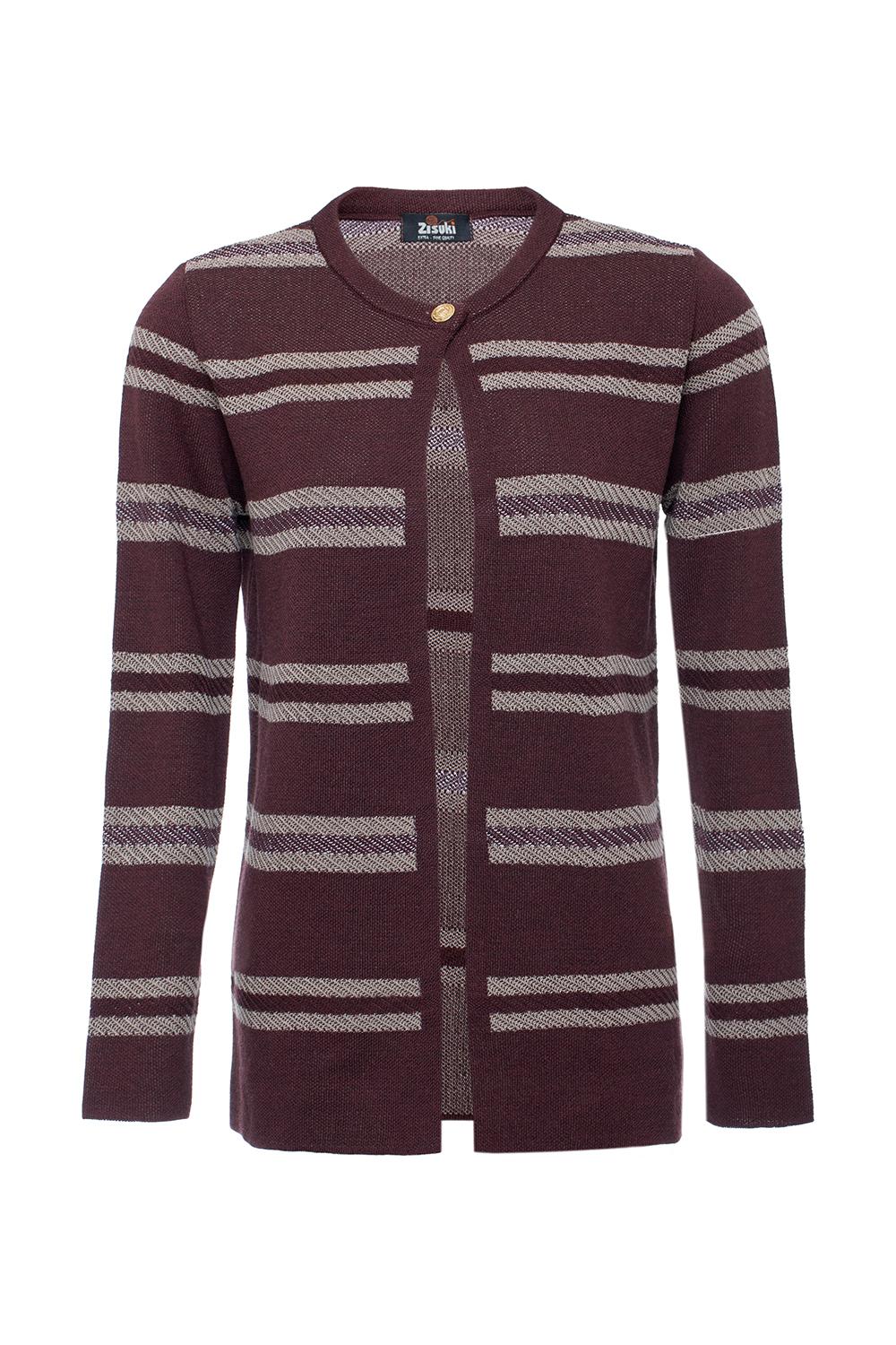 Zisuki Ženski kardigan sa jednim dugmetom, Bordo