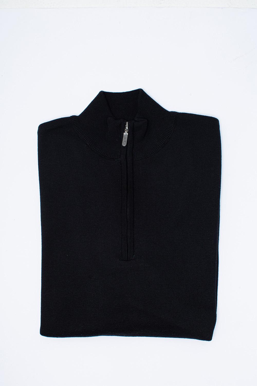 Zisuki Muški džemper sa zipom, Crni