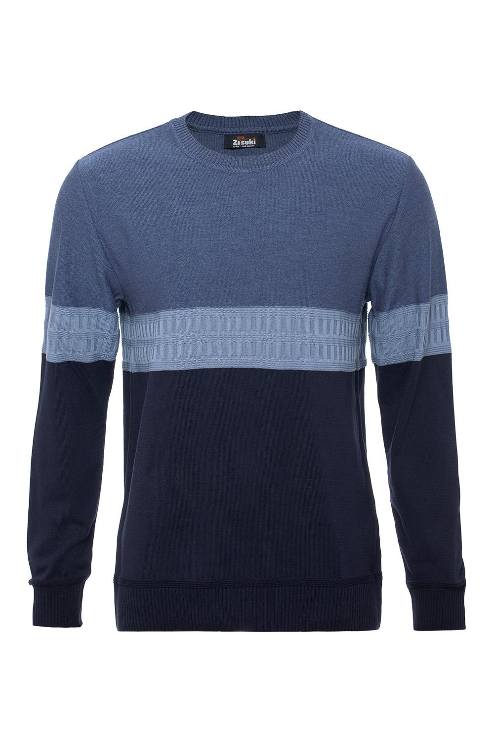 Zisuki Muški pulover, Okrugli izrez, Plavi