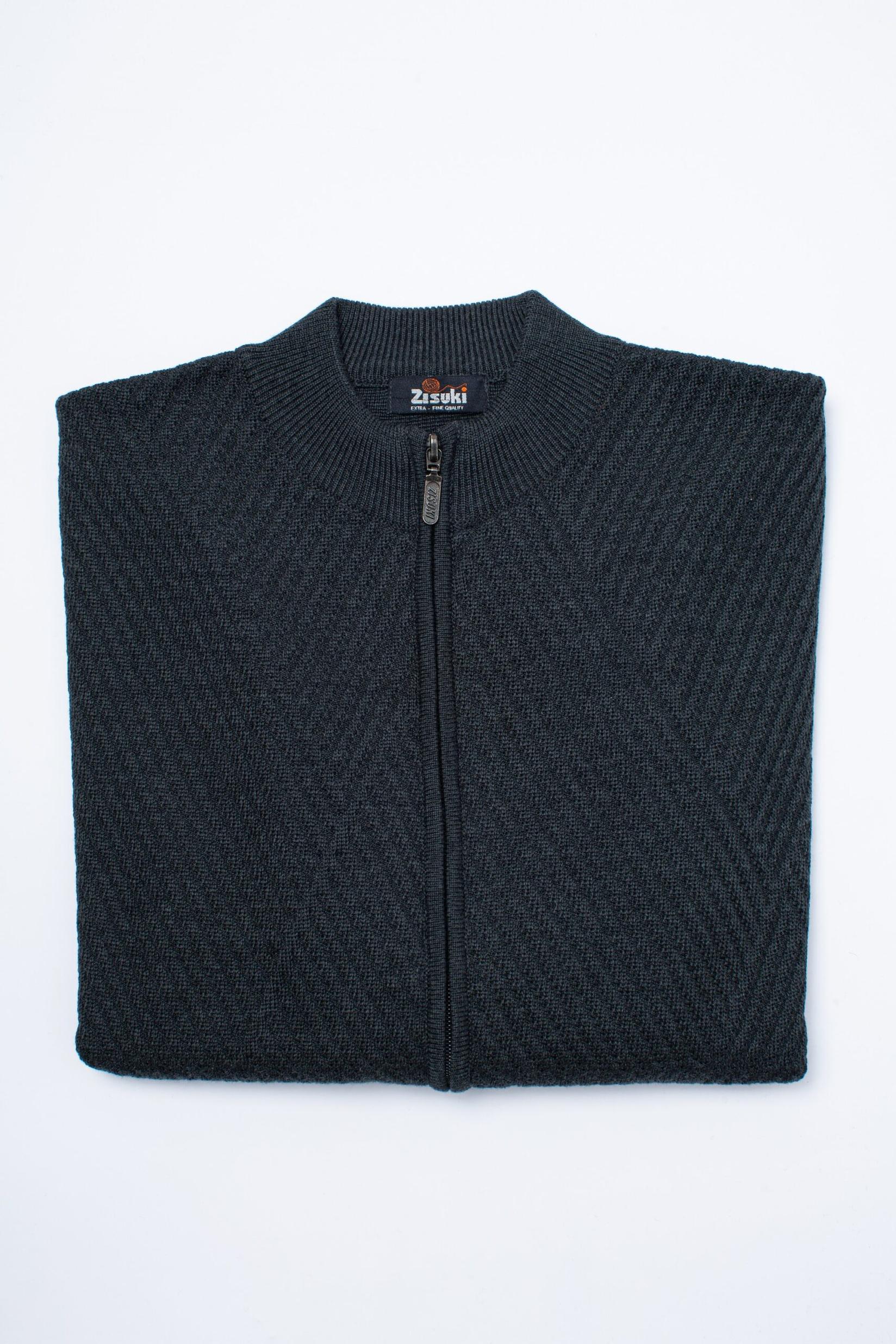 Zisuki Muški džemper sa zipom, Crni