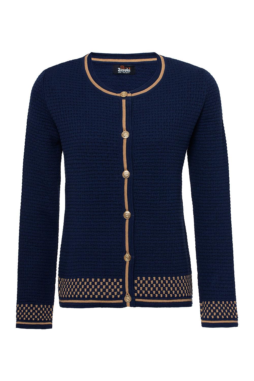 Zisuki Ženski kardigan, Okrugli izrez, Teget