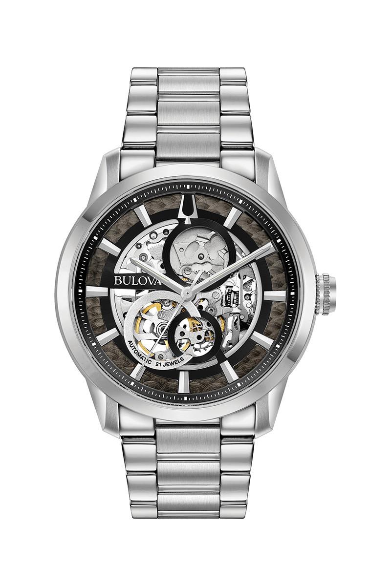Bulova Muški sat 96A208, Providno kućište, Srebrne boje