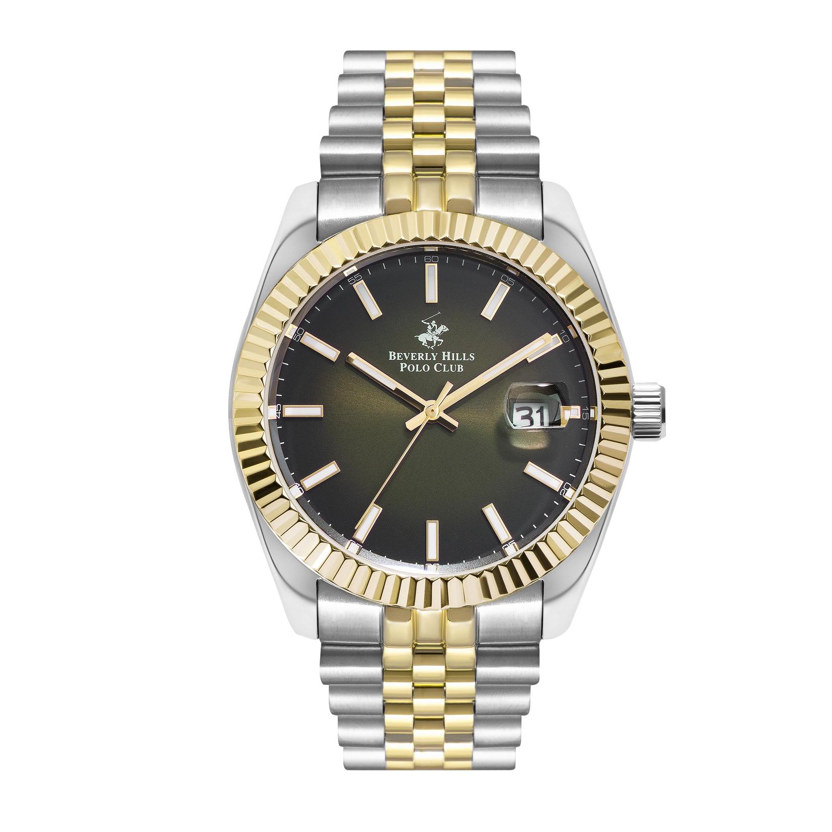 Beverly Hills Polo Club Muški sat BP3018X.250, Crno kućište, Srebrno-zlatne boje