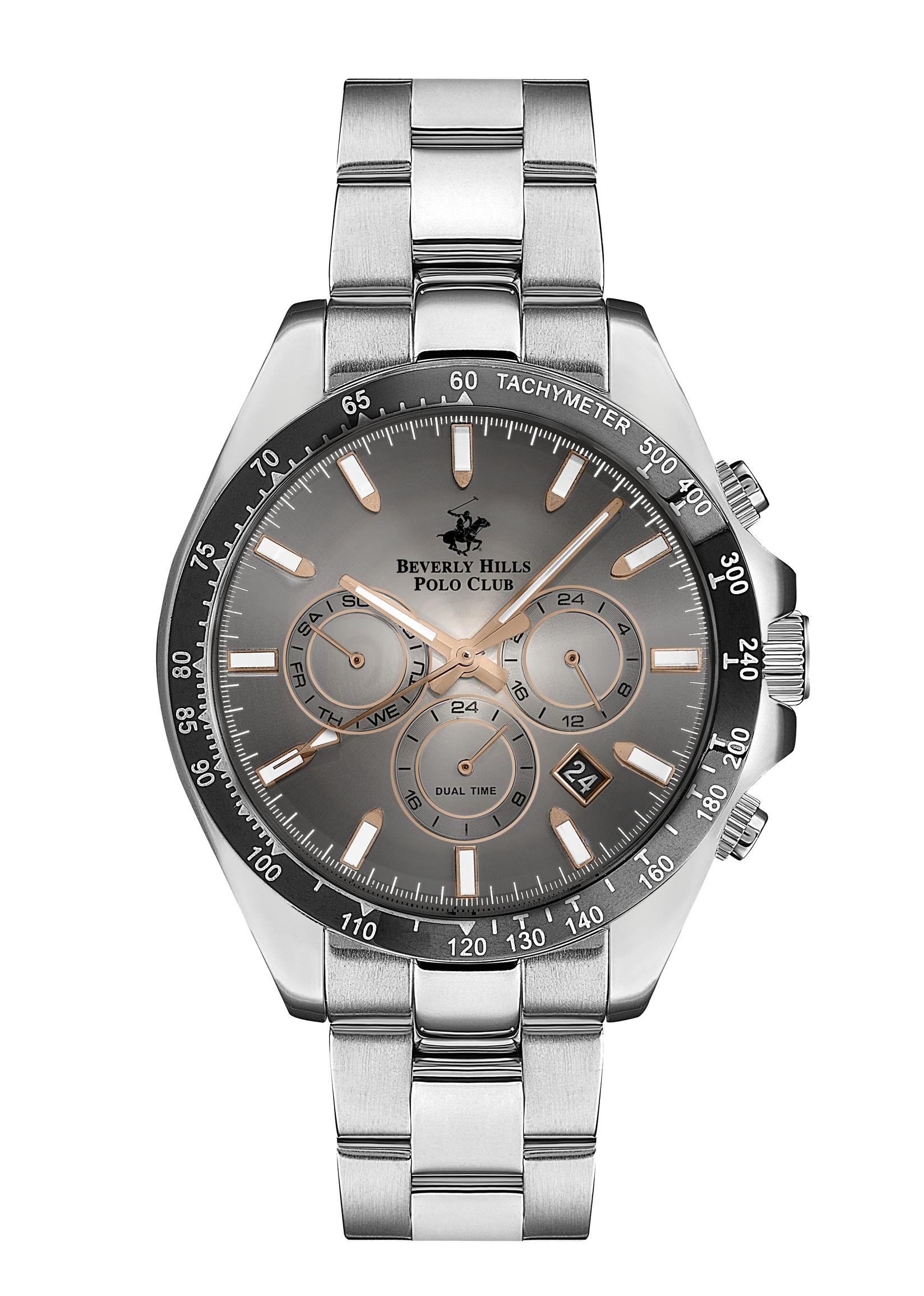 Beverly Hills Polo Club Muški sat BP3127X.360, Sivo kućište, Srebrne boje