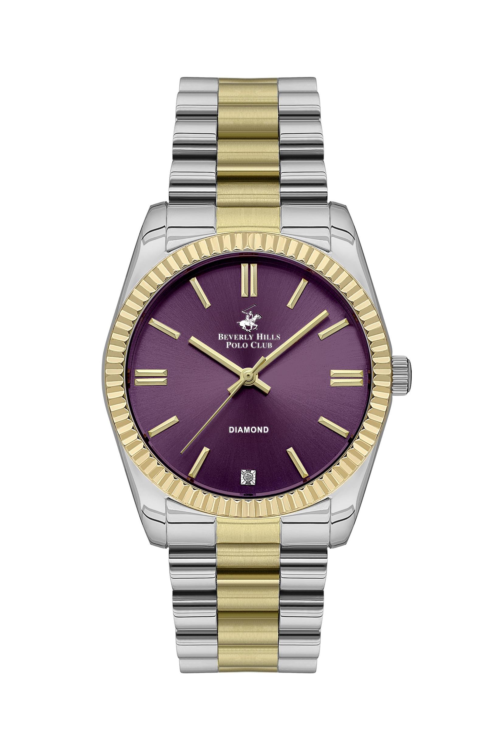 Beverly Hills Polo Club Ženski sat BP3172C.280, Ljubičasto kućište, Srebrno-zlatne boje