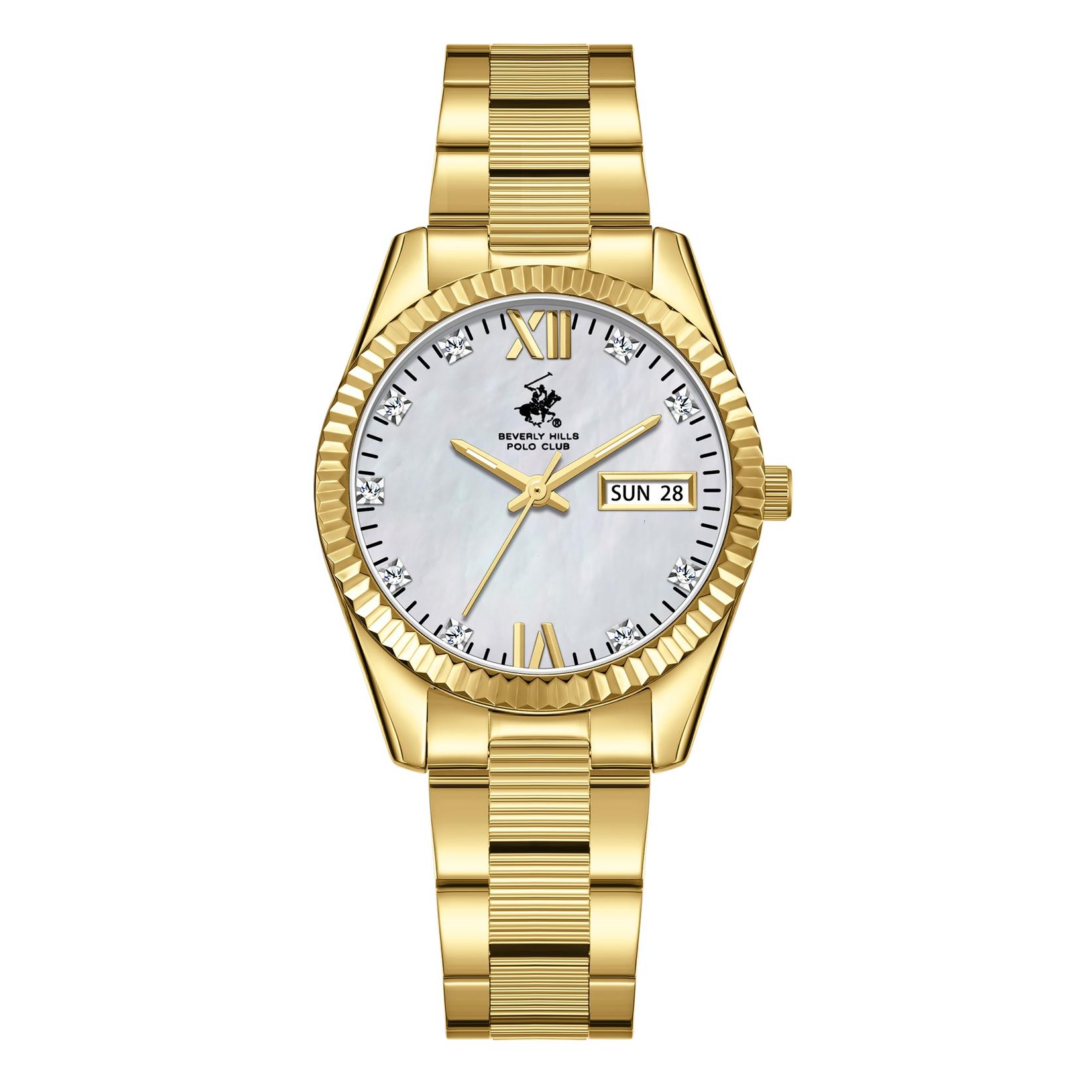 Beverly Hills Polo Club Ženski sat BP3765C.120, Sedefasto kućište, Zlatna boja