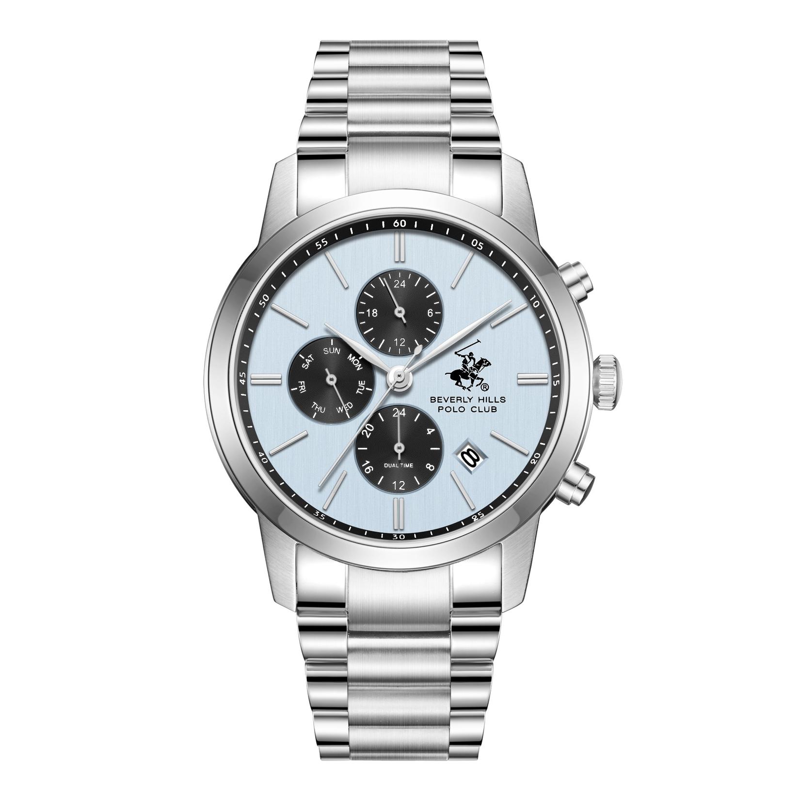 Beverly Hills Polo Club Muški sat BP3861X.300, Plavo kućište, Srebrne boje
