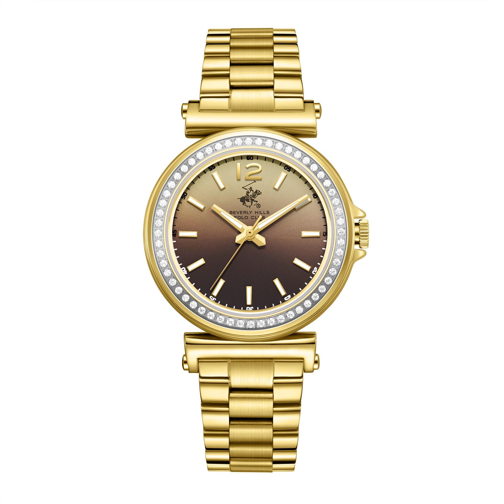 Beverly Hills Polo Club Ženski sat BP3882X.110, Braon kućište, Zlatne boje