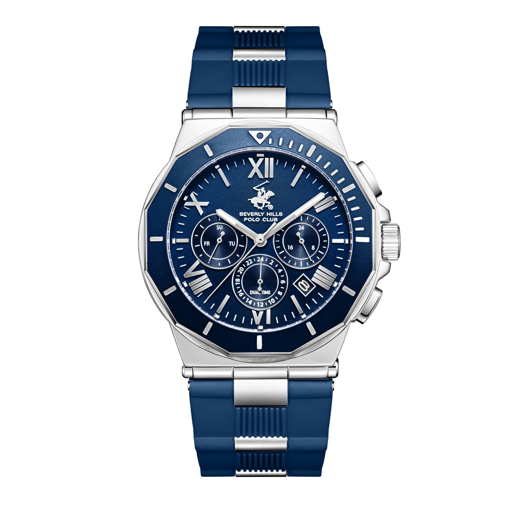 Beverly Hills Polo Club Muški sat BP3887X.399, Crno kućište, Sivi