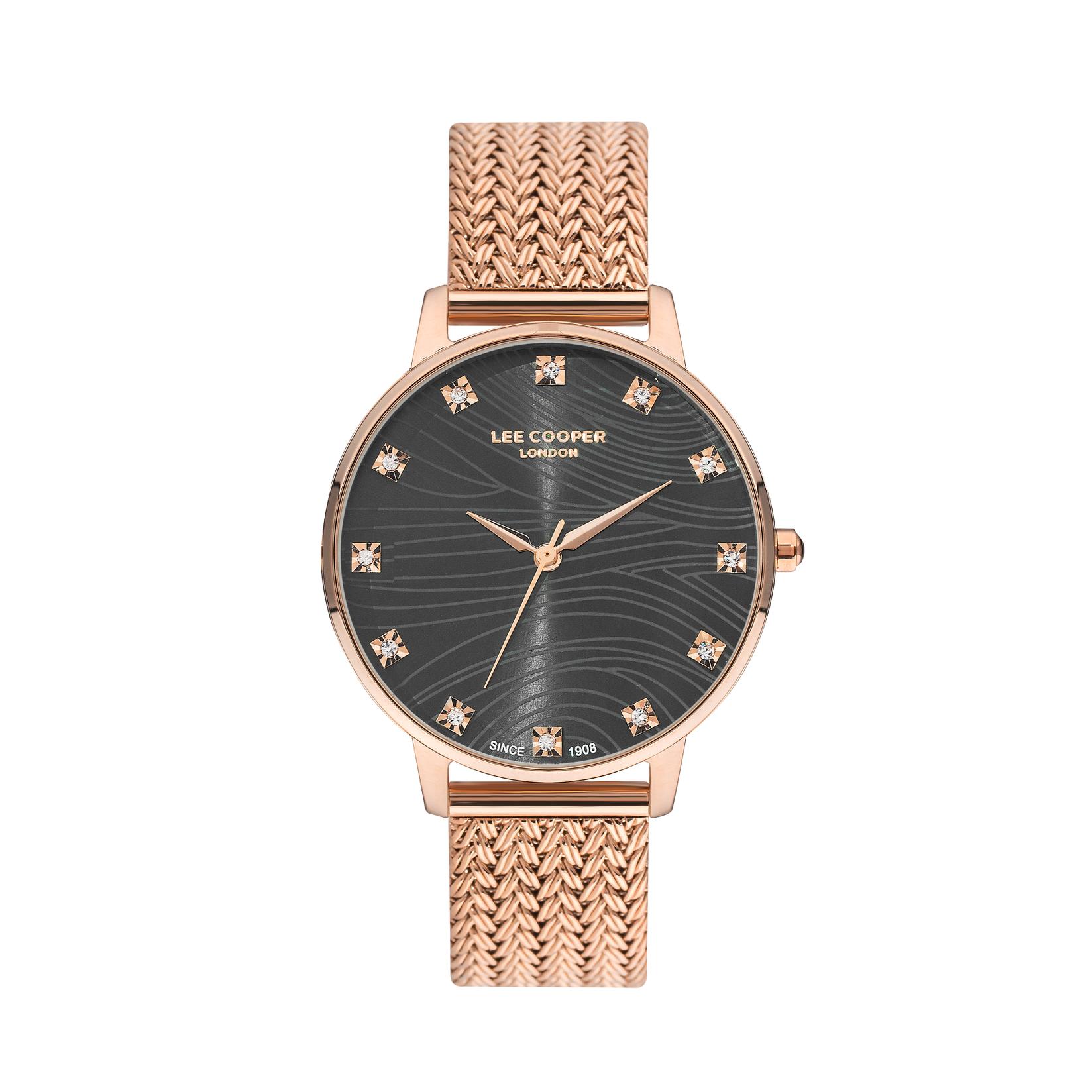 Lee Cooper Ženski sat LC07401.450, Crno kućište, Rose gold