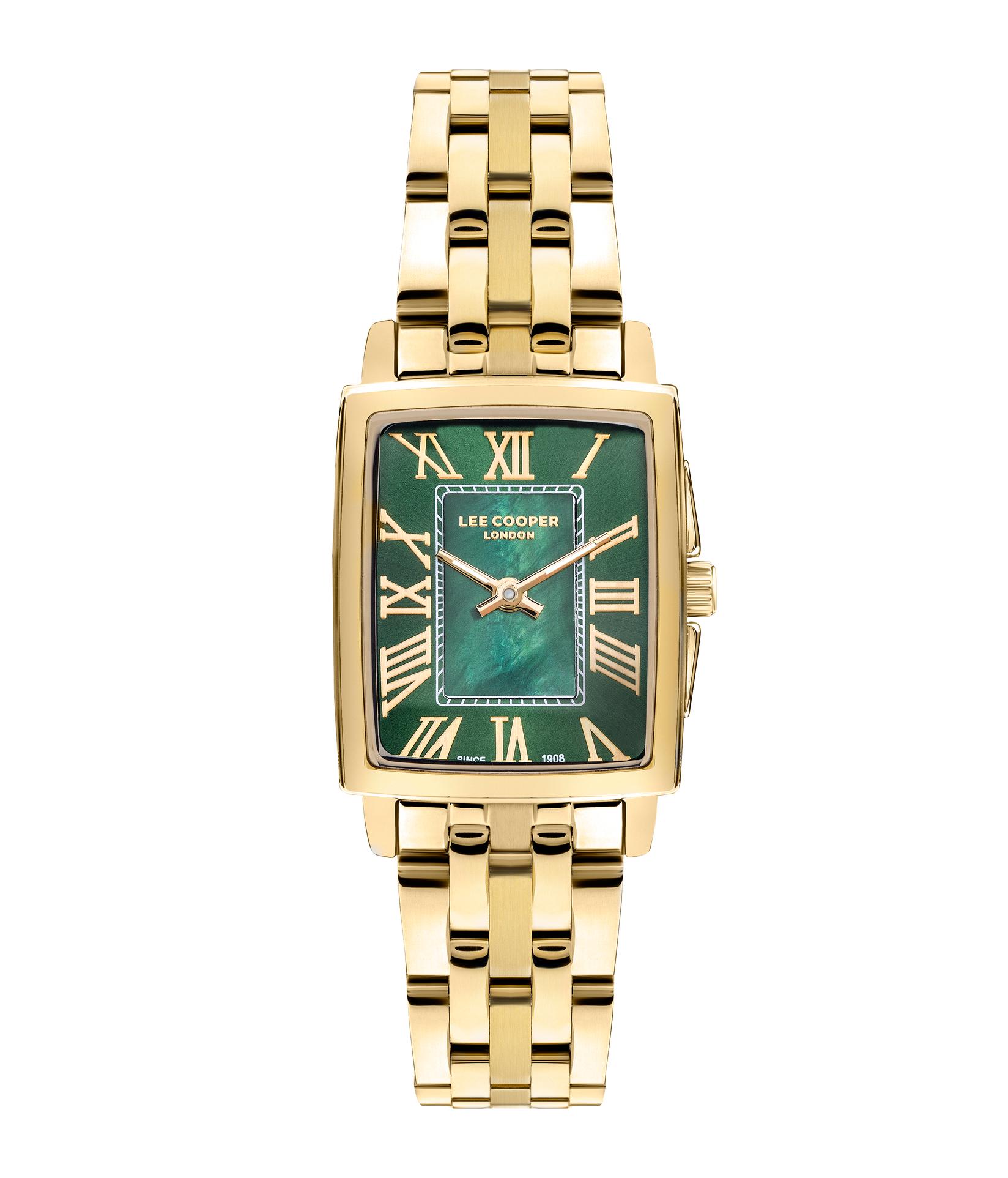Lee Cooper Ženski sat LC07940.170, Zeleno kućište, Zlatne boje