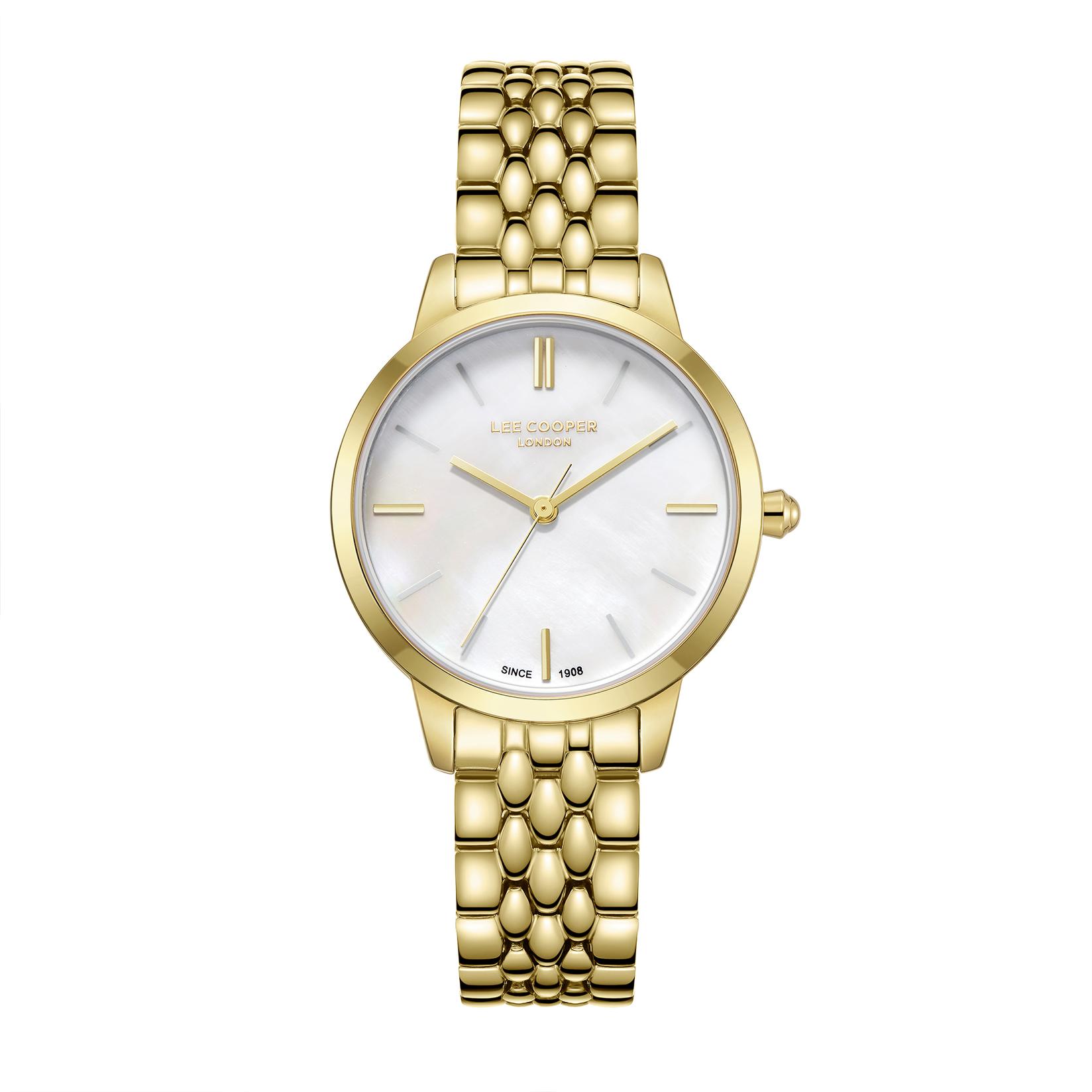 Lee Cooper Ženski sat LC07941.120, Belo kućište, Zlatna boja