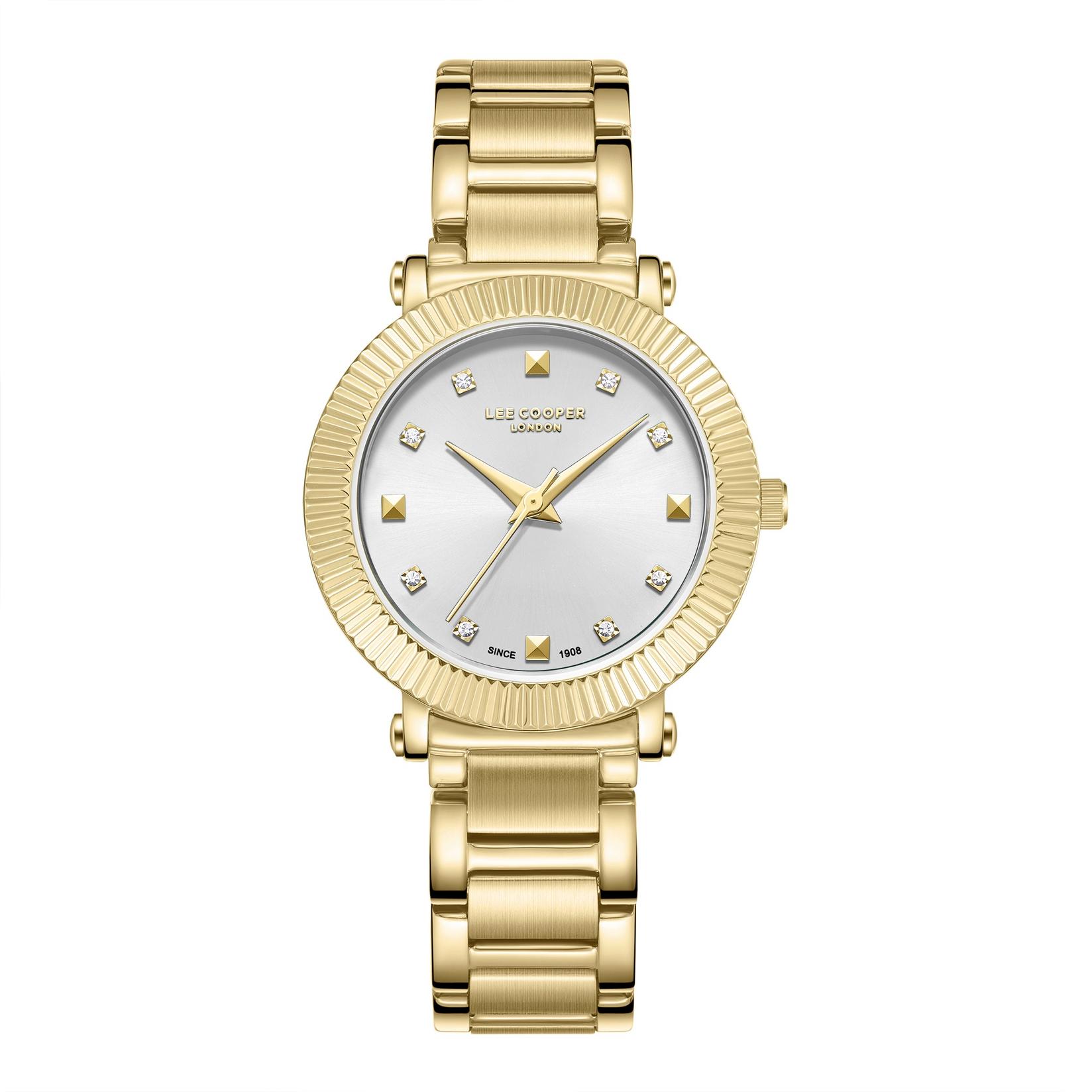 Lee Cooper Ženski sat LC07955.130, Srebrno kućište, Zlatna boja