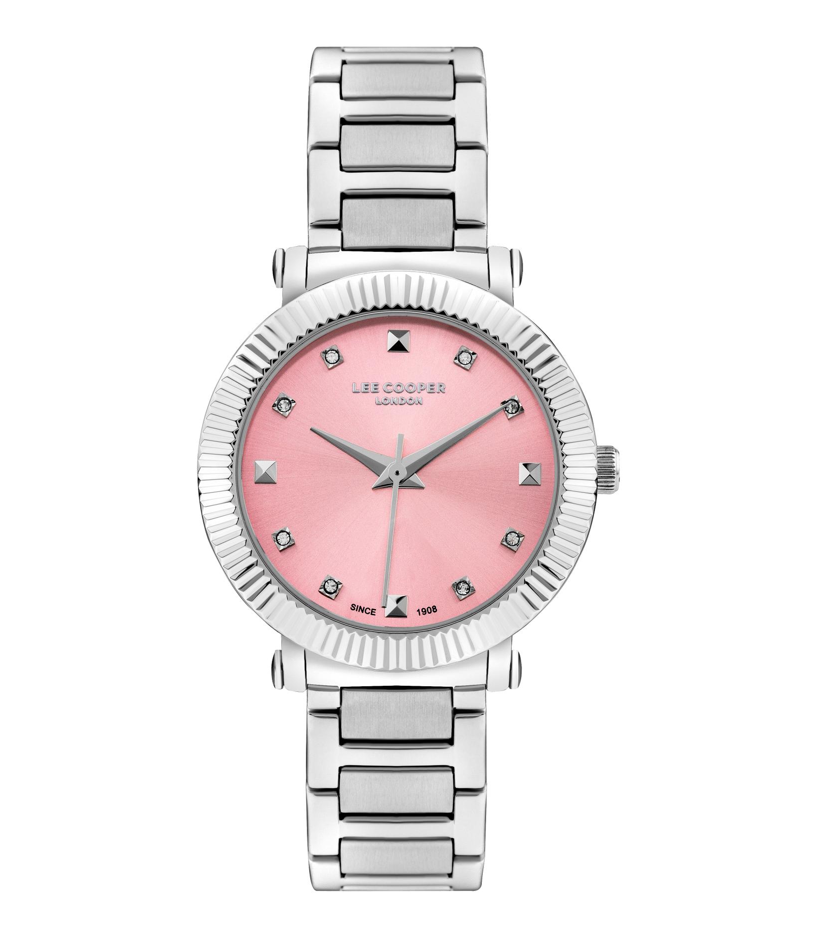 Lee Cooper Ženski sat LC07955.380, Roze kućište, Srebrne boje