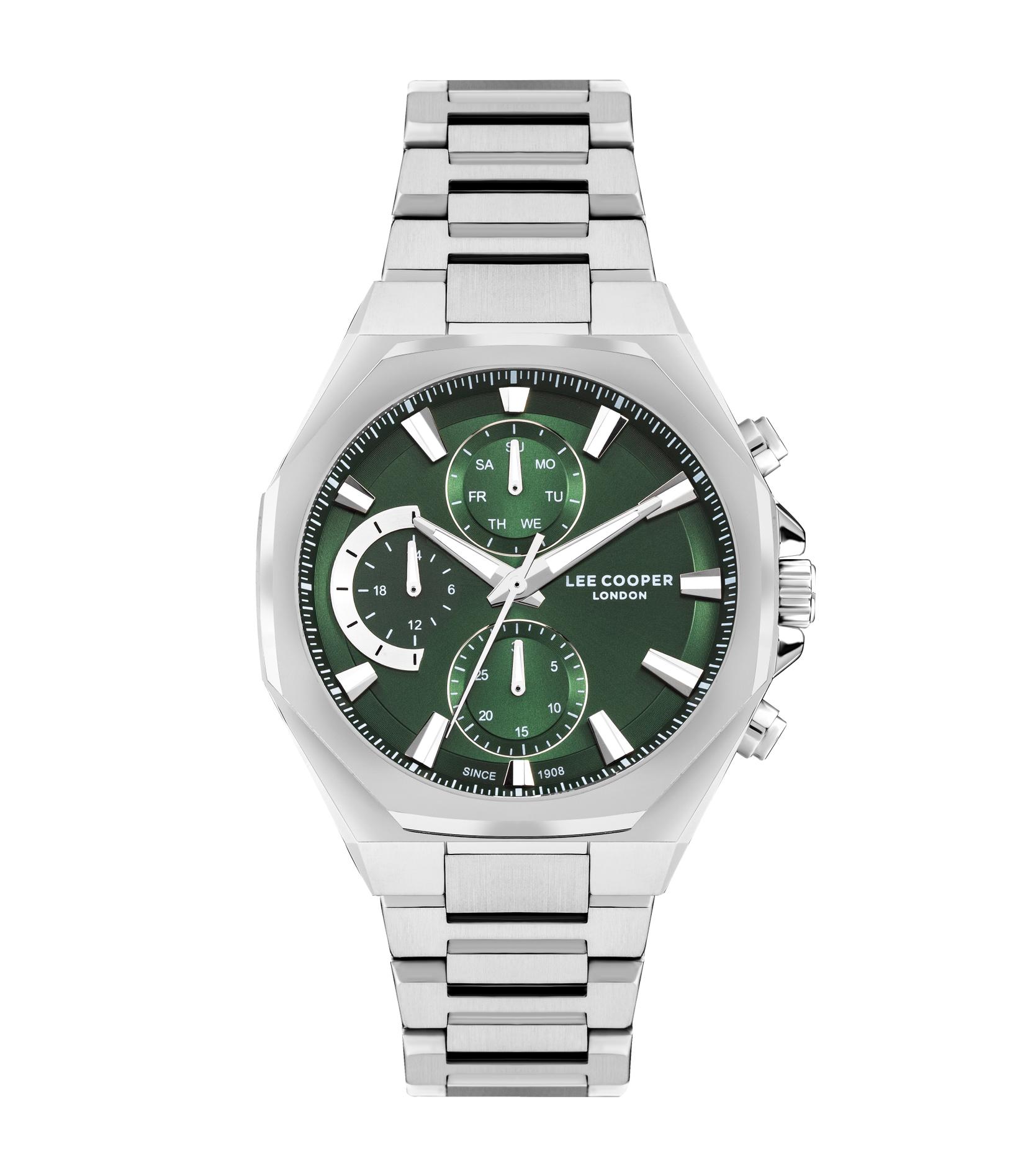 Lee Cooper Muški sat LC07971.370, Zeleno kućište, Srebrne boje