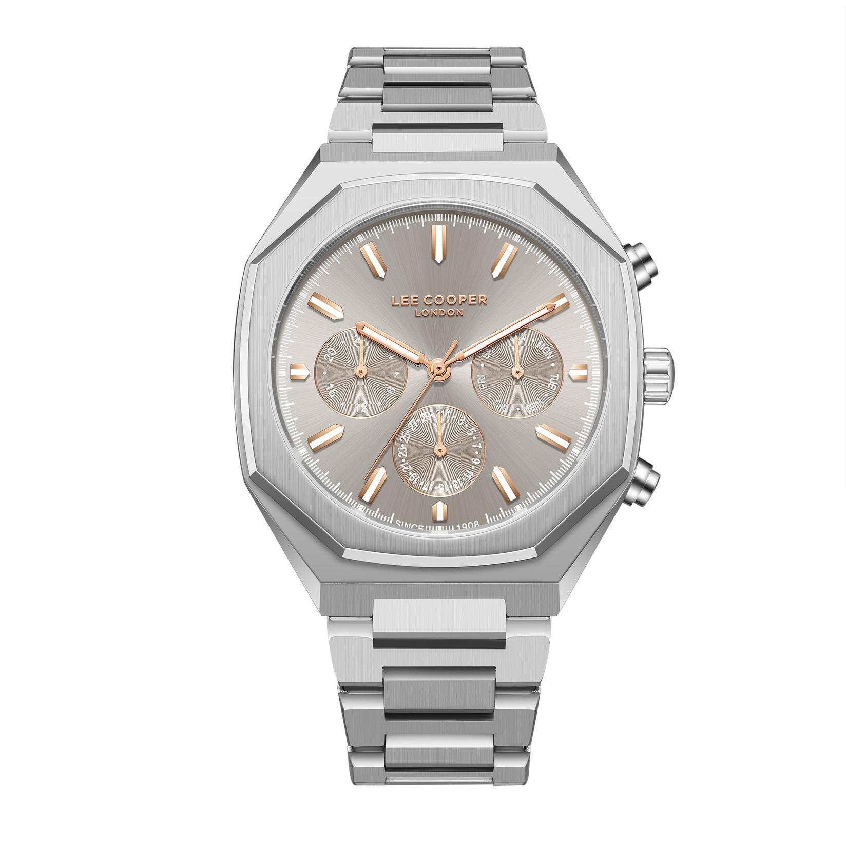 Lee Cooper Muški sat LC08045.360, Bež kućište, Srebrne boje