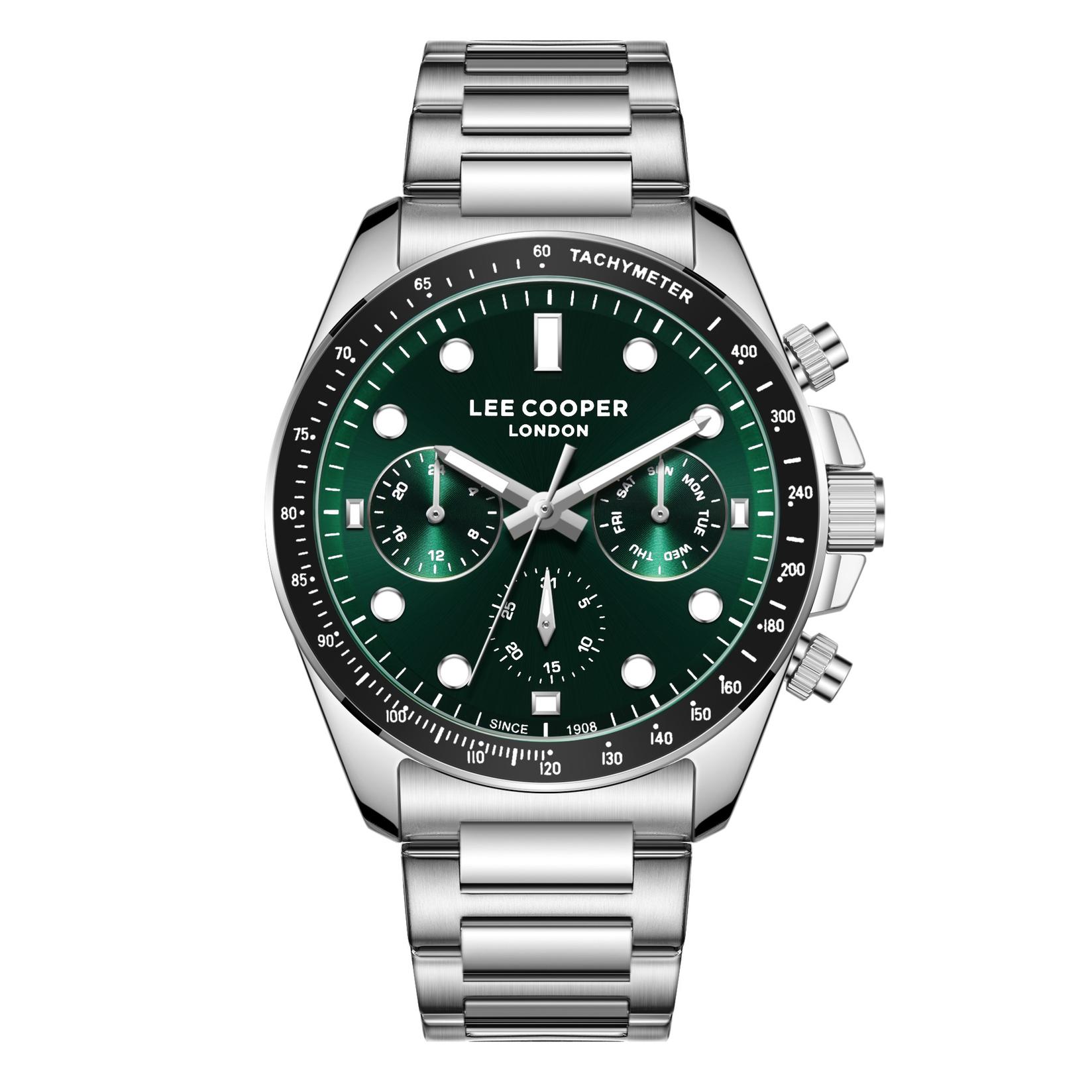 Lee Cooper Muški sat LC08215.370, Zeleno kućište, Srebrne boje