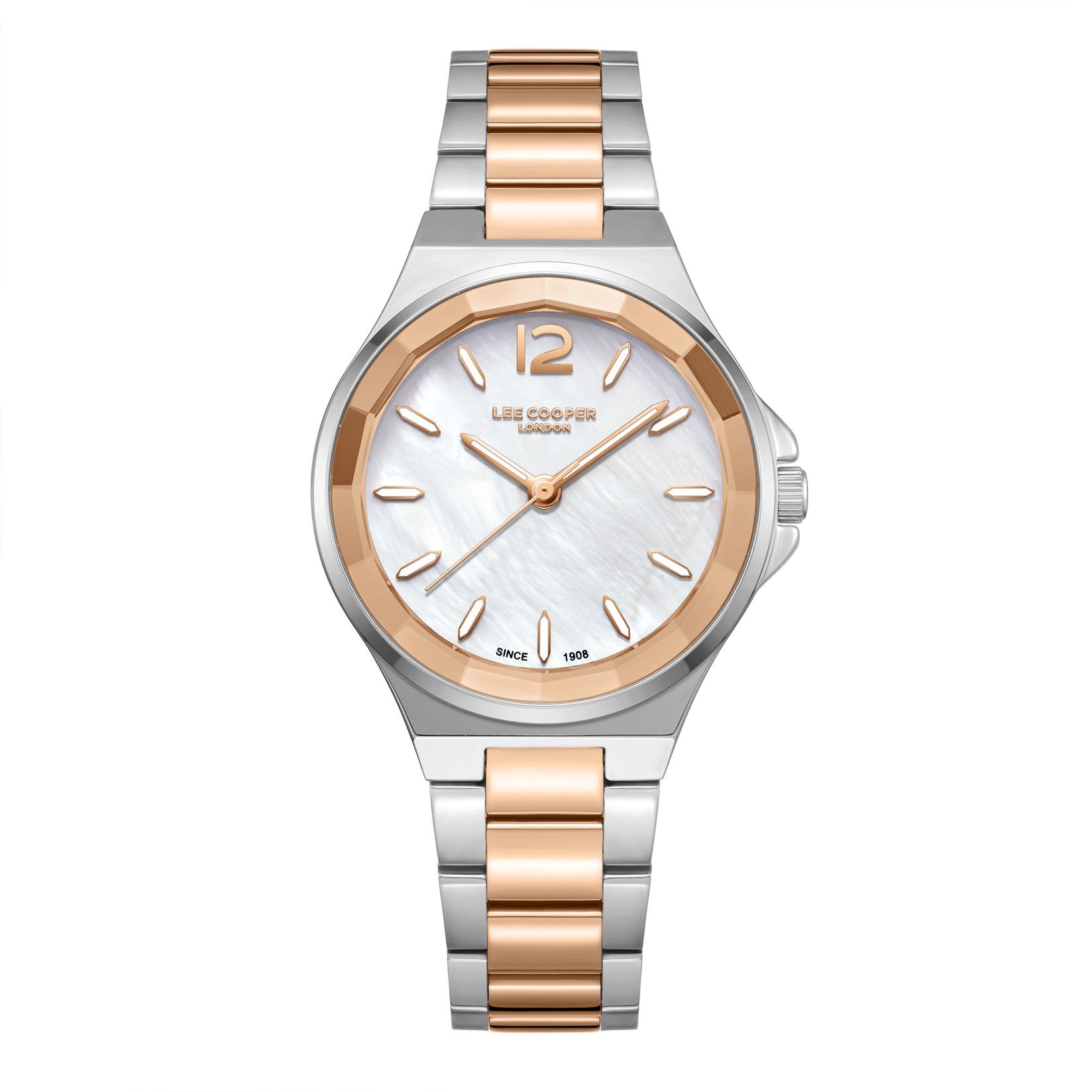 Lee Cooper Ženski sat LC08286.520, Sedefasto kućište, Srebrno-rose gold