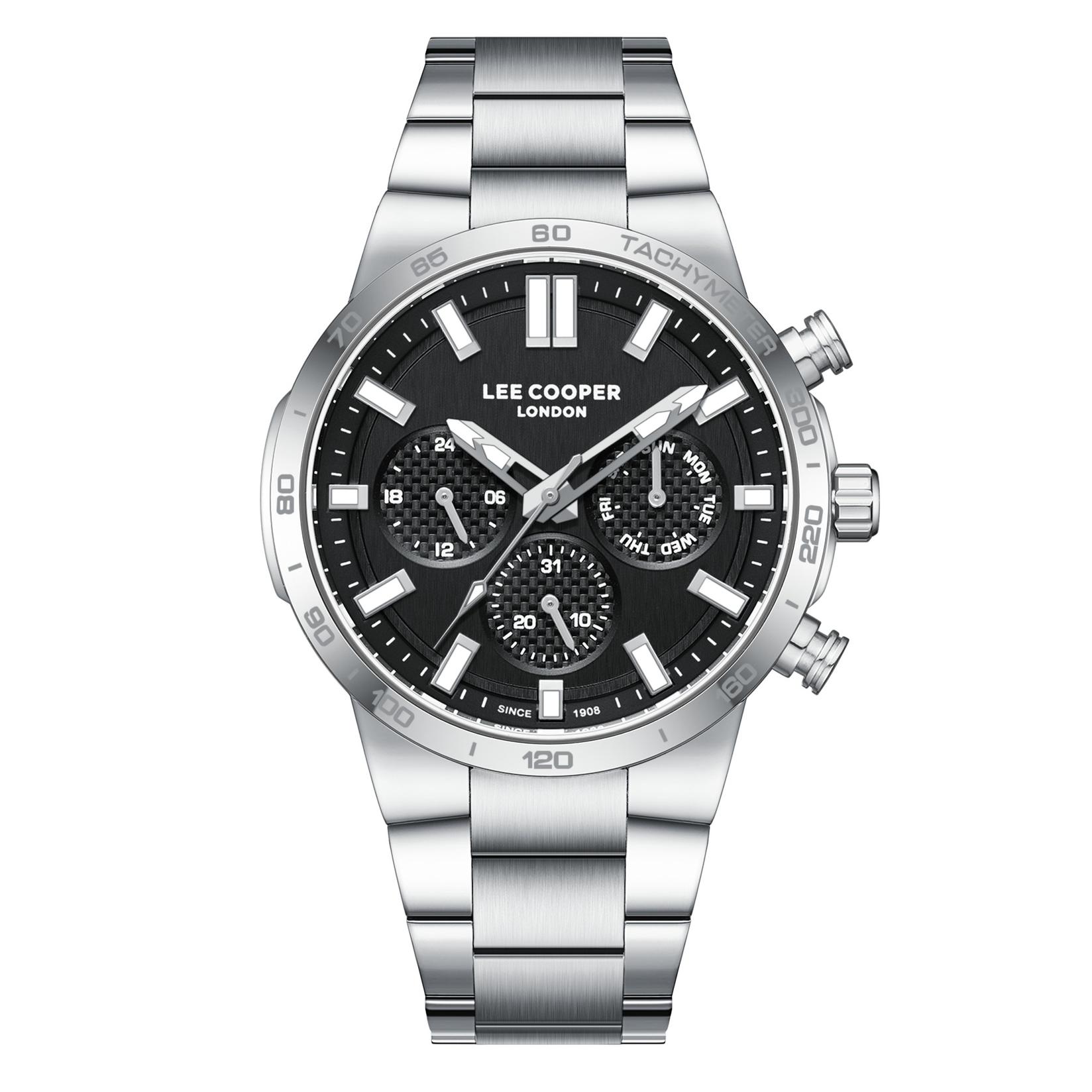 Lee Cooper Muški sat LC08293.350, Crno kućište, Srebrne boje