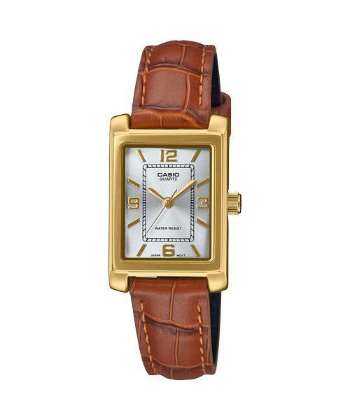 Casio Ženski sat LTP-1234GLL-7A, Kućište srebrne boje, Braon