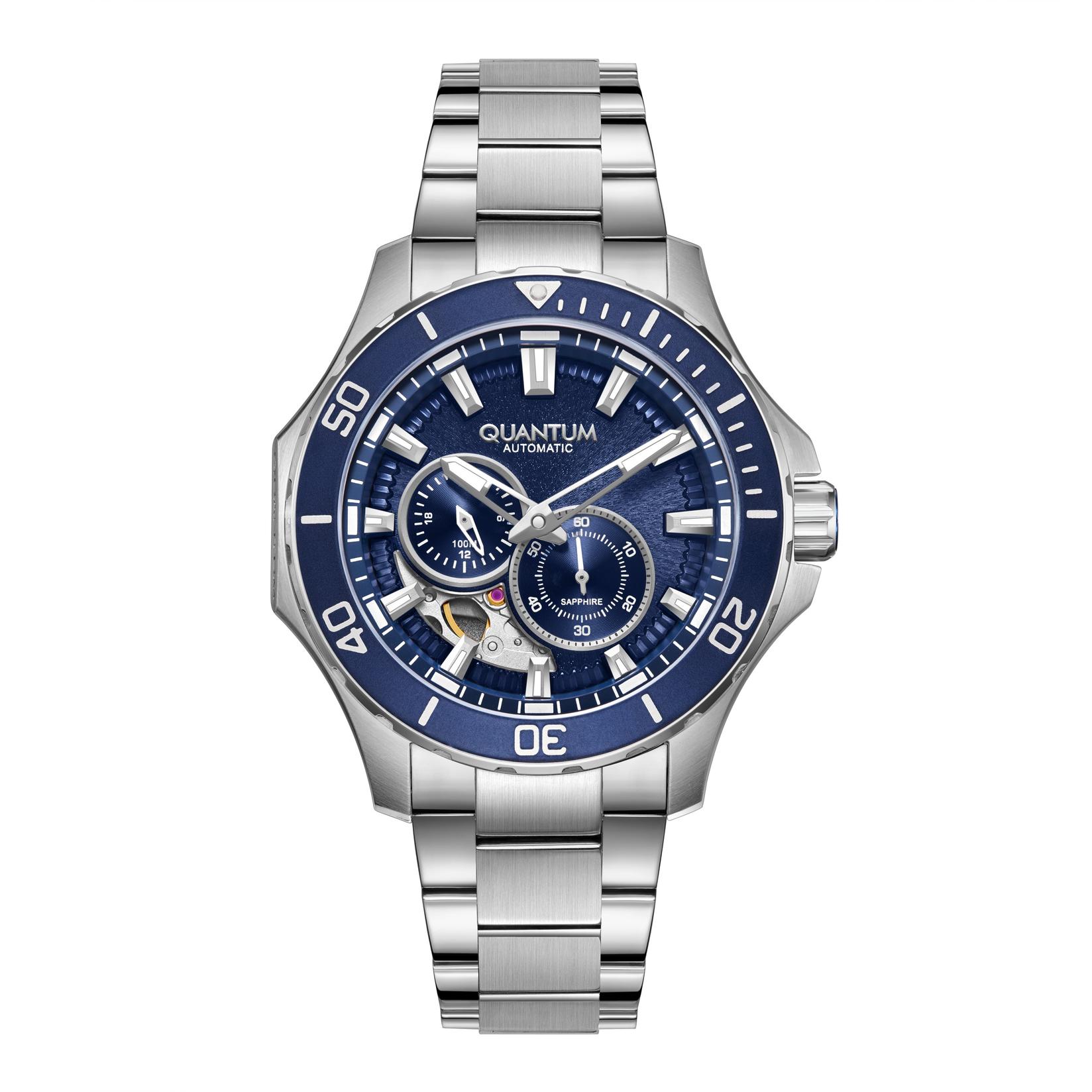 Quantum Muški sat QMG1188.390, Teget kućište, Srebne boje