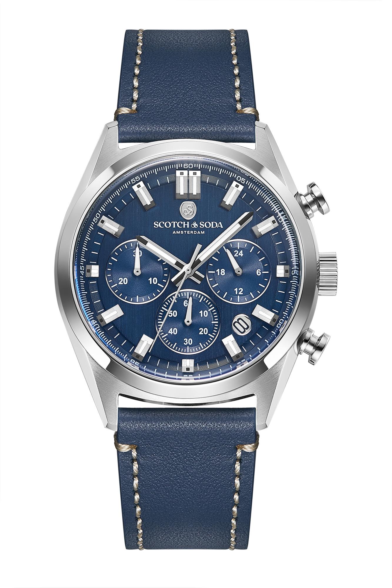 Scotch & Soda Muški sat SSM.107A, Kvarcni mehanizam, Teget kućište, Teget
