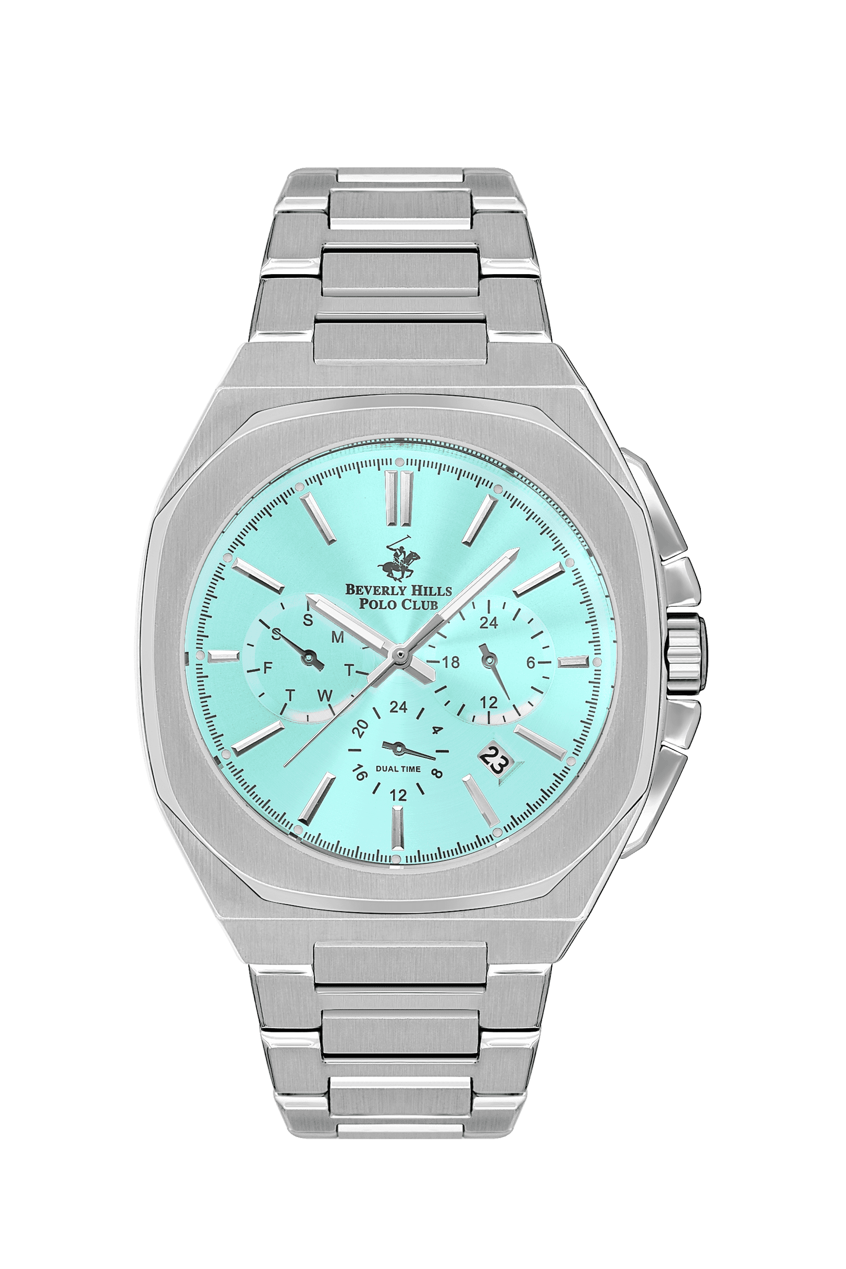 BEVERLY HILLS POLO CLUB Muški ručni sat, Kvarcni mehanizam, 43mm, Plavo kućište, Srebrne boje, BP3210X.300