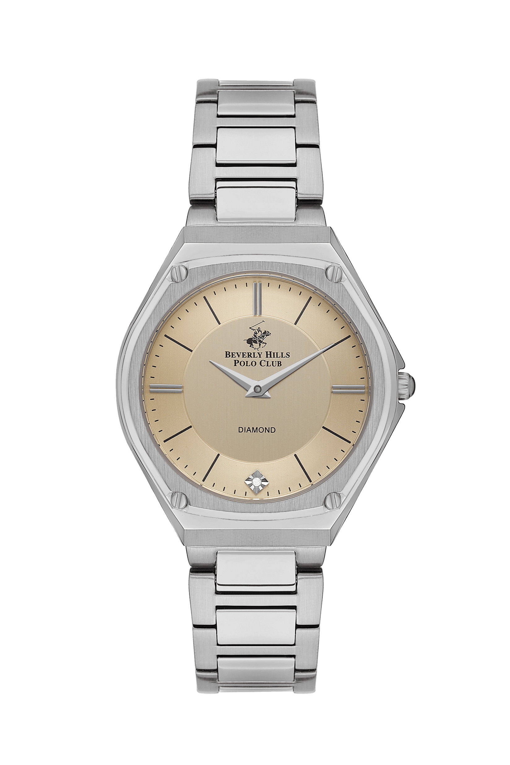 BEVERLY HILLS POLO CLUB Ženski ručni sat, Kvarcni mehanizam, 35mm, Bež kućište, Srebrne boje, BP3560X.370