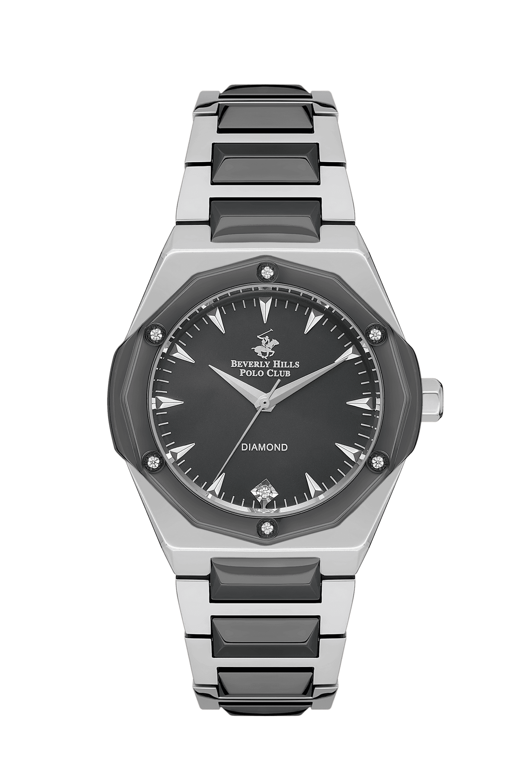 BEVERLY HILLS POLO CLUB Ženski ručni sat, Kvarcni mehanizam, 35mm, Crno kućište, Srebrne boje, BP3561X.350