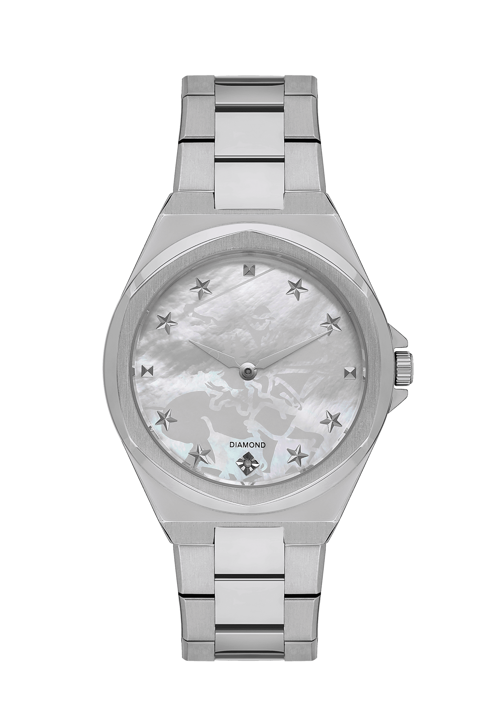 BEVERLY HILLS POLO CLUB Ženski ručni sat, Kvarcni mehanizam, 37mm, Sedefasto kućište, Srebrne boje, BP3570X.320