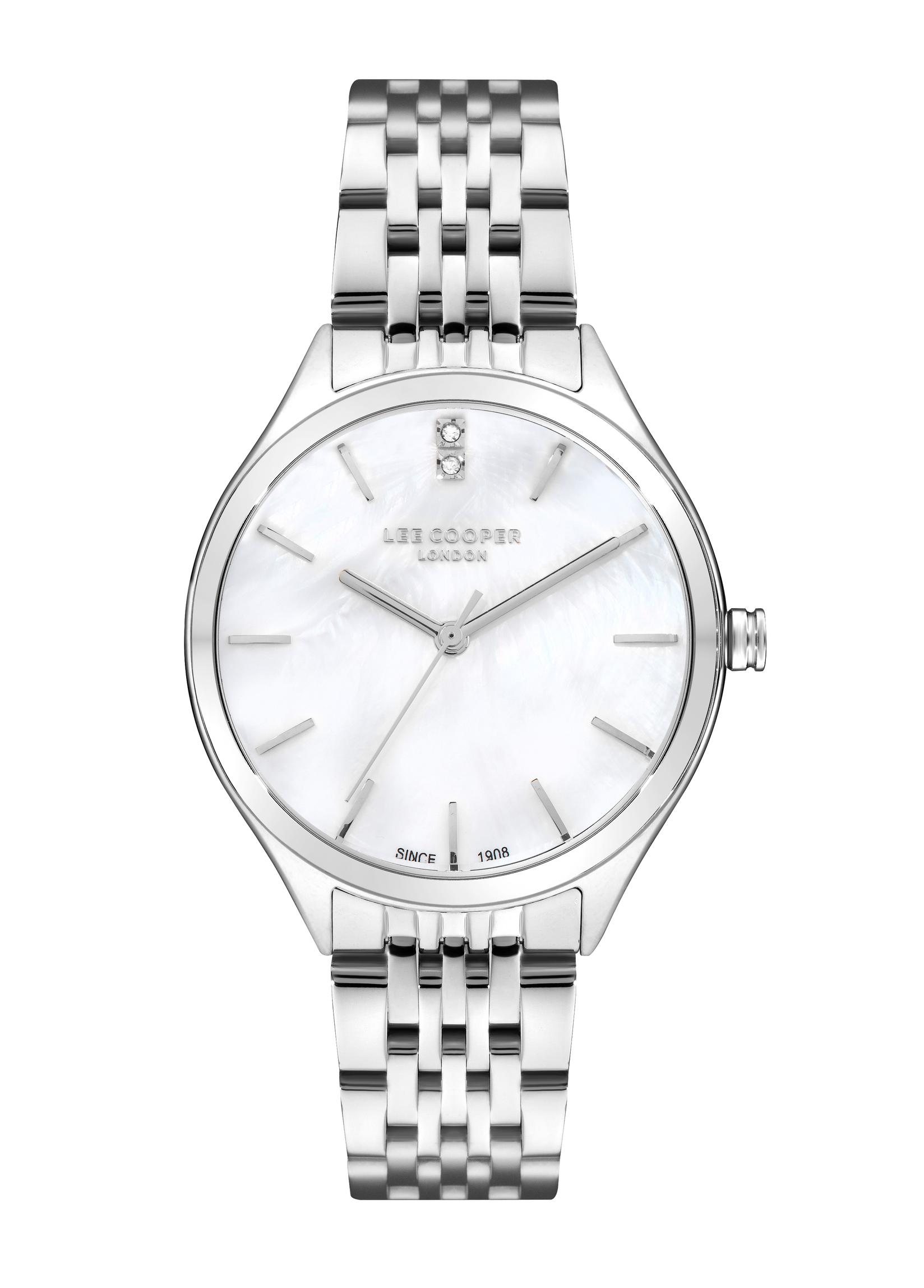 LEE COOPER Ženski ručni sat, Kvarcni mehanizam, 36mm, Sedefasto kućište, Srebrne boje, LC07821.320