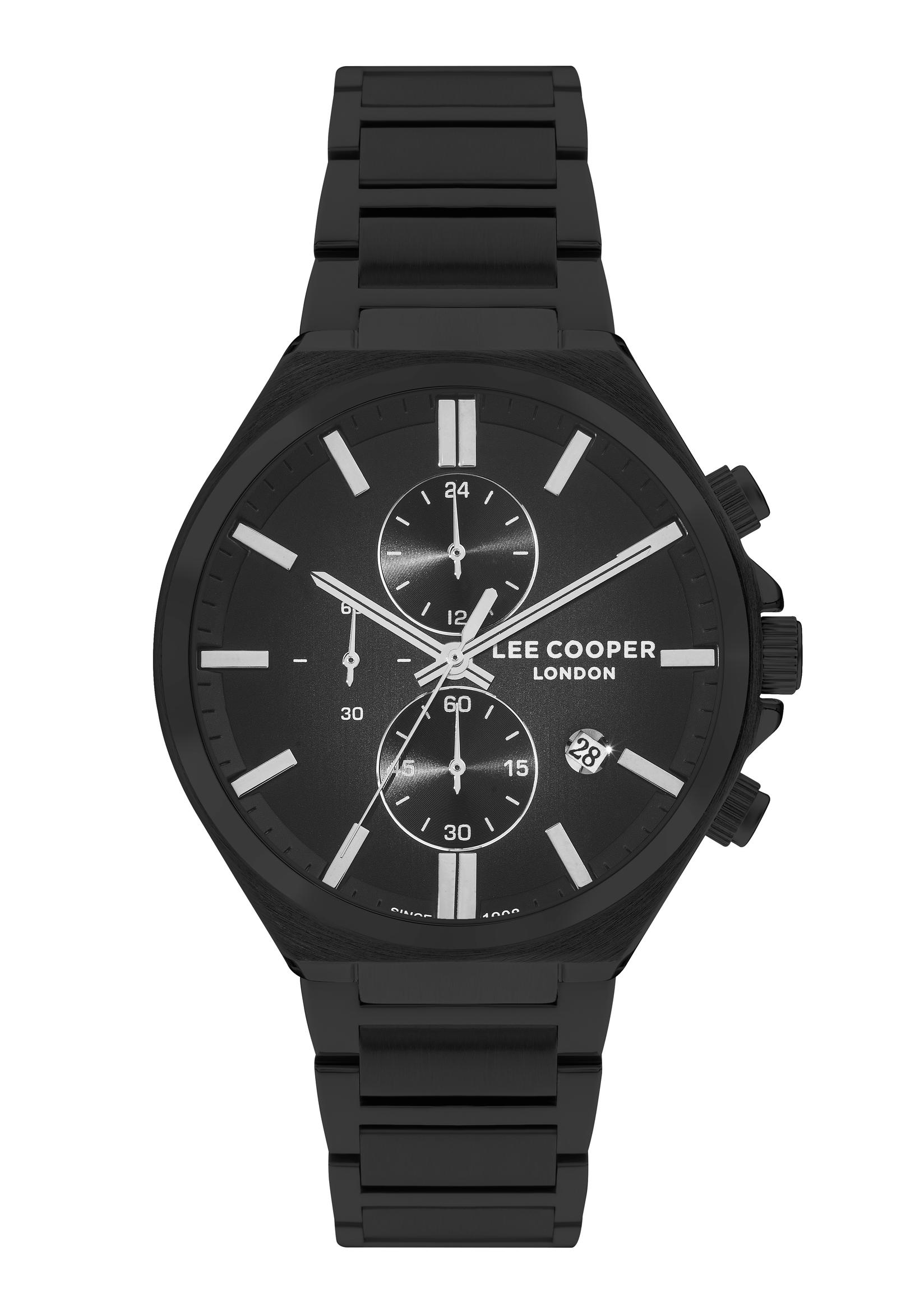 LEE COOPER Muški ručni sat, Kvarcni mehanizam, 45mm, Crno kućište, Crni, LC07835.650
