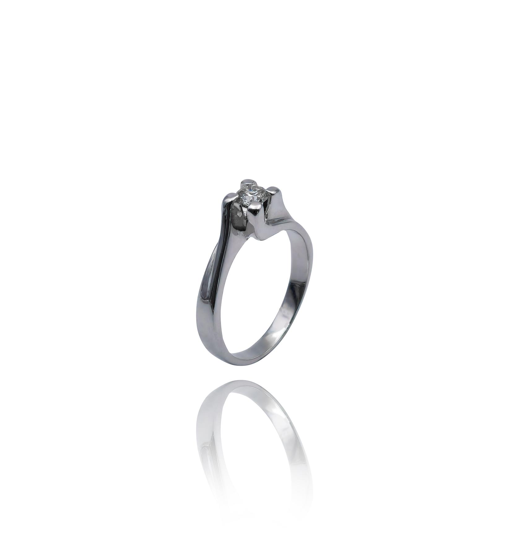 Selected image for Ženski prsten od Belog zlata sa Brilijantom, 585, 14mm