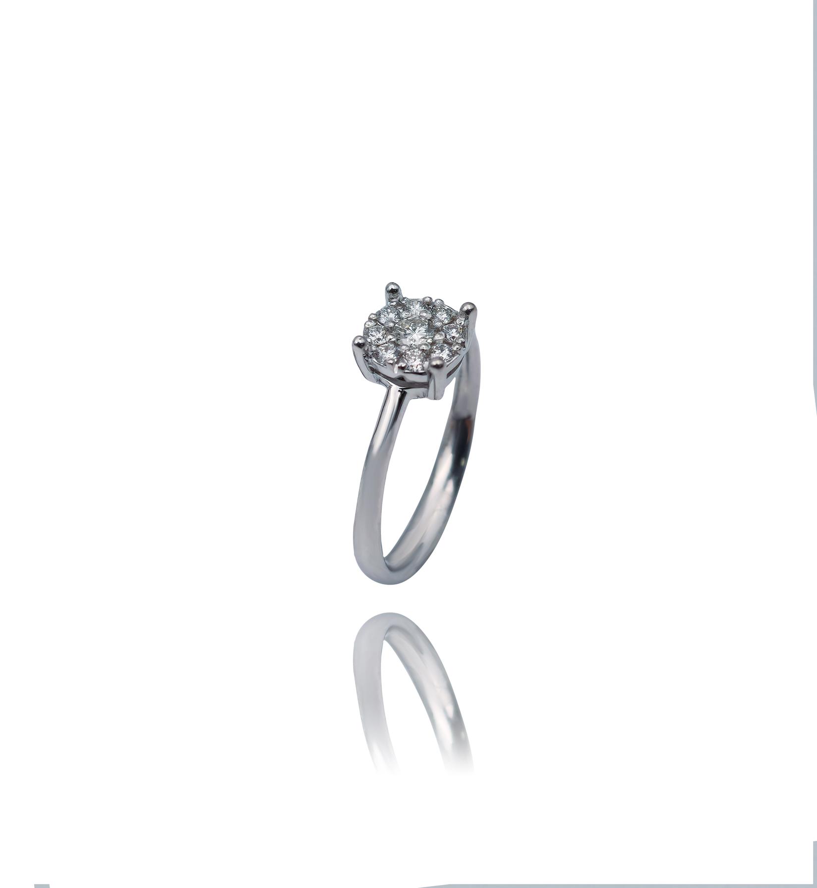 Selected image for Ženski prsten od Belog zlata sa Brilijantima, 585, 17mm