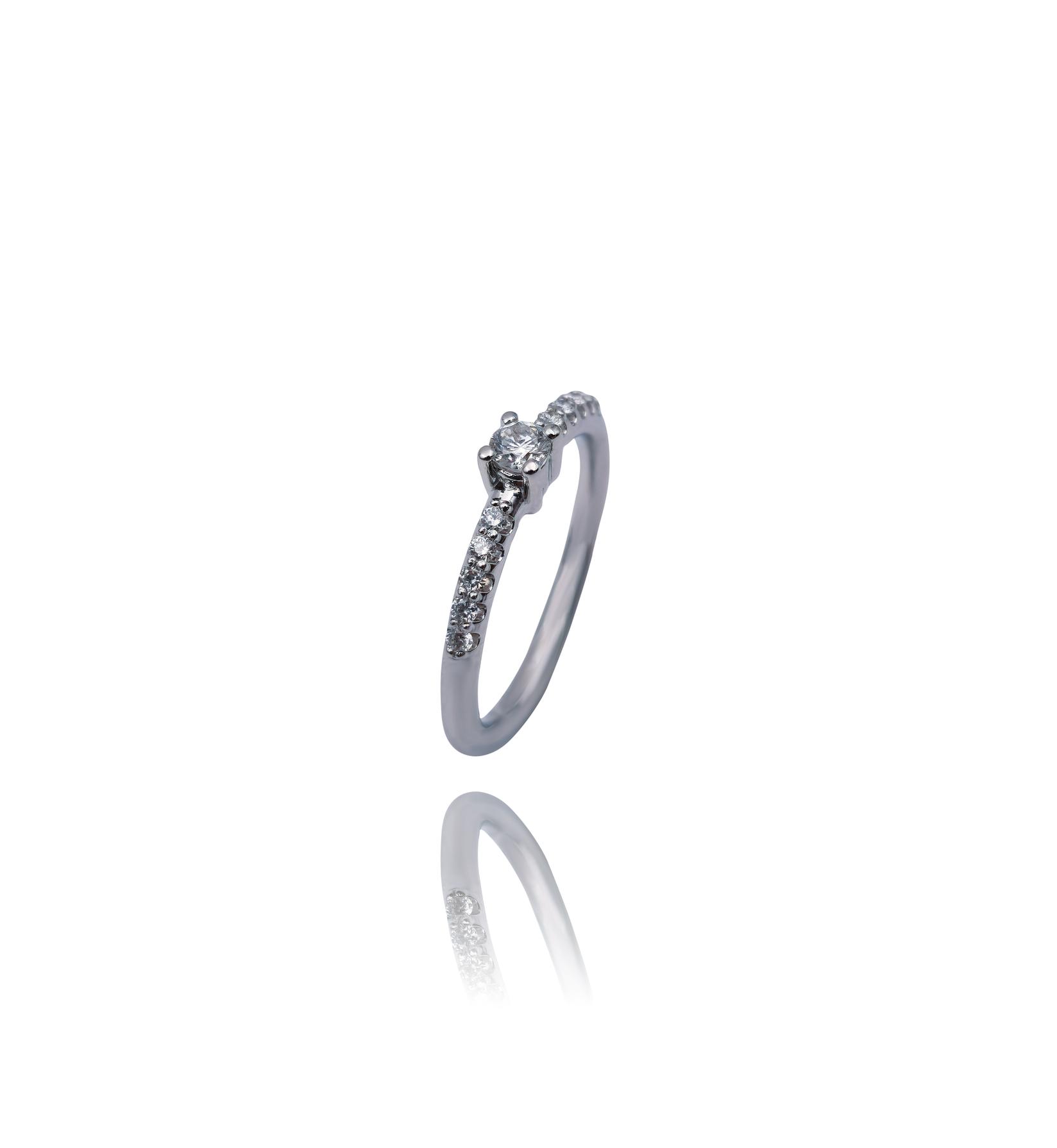 Selected image for Ženski prsten od Belog zlata sa Brilijantima, 585, 14mm