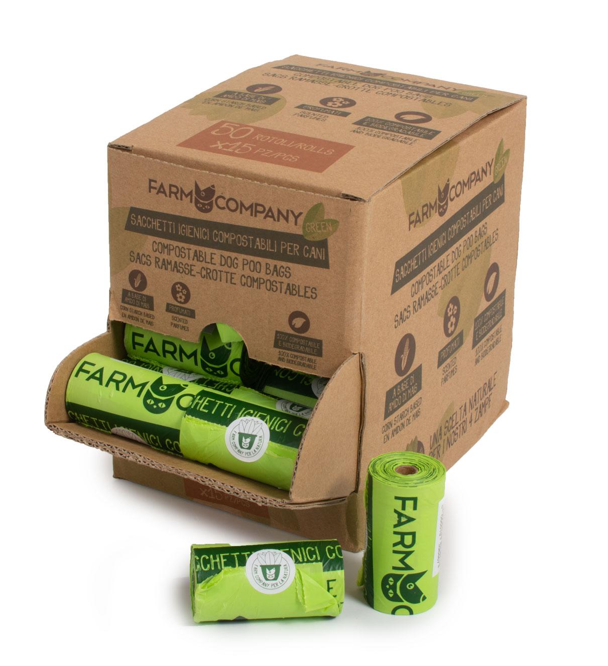 Farm Company Kesice za izmet za dispanzere, Ekološke, biorazgradive, 15 komada