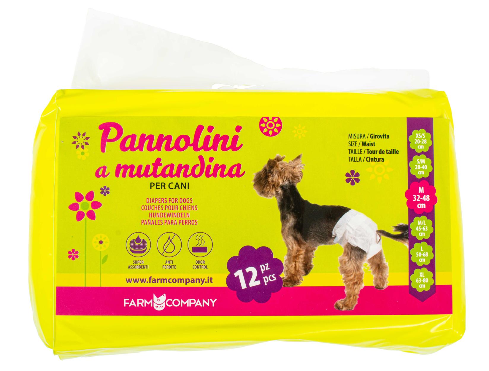 Farm Company Pelene, ženske gaće za pse, 12 komada