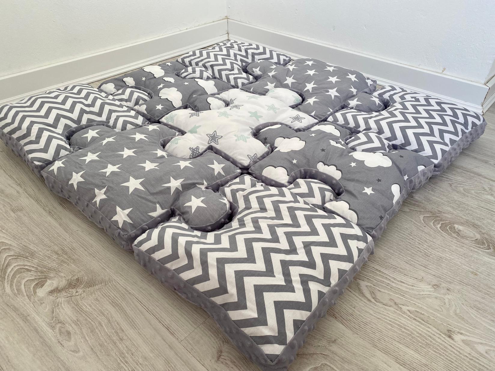 ZORETI KIDS Puzzle prostirka siva