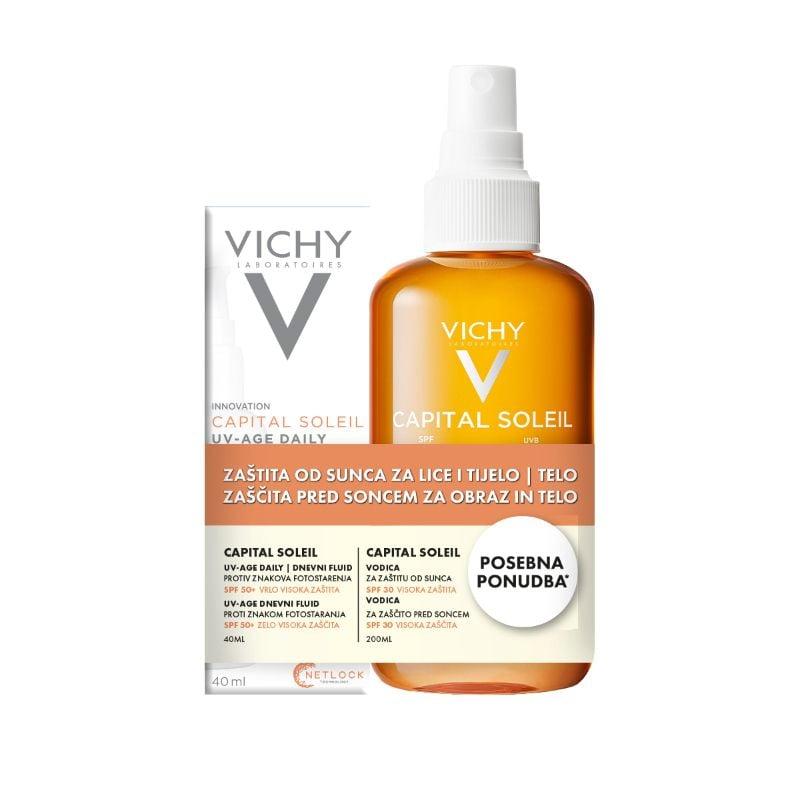 Vichy Set Fluid za zaštitu od sunca SPF50, 40ml + Vodica za zaštitu od sunca Capital Soleil, SPF30, 200ml