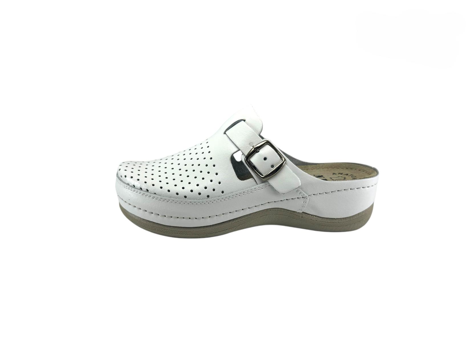 Jokić NZN Ženske klompe od prirodne kože, Bele