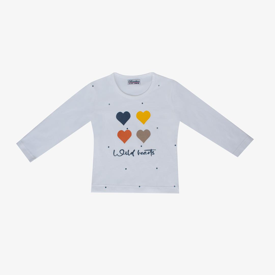 BAMBINO Majica sa printom srca za devojčice, Bež