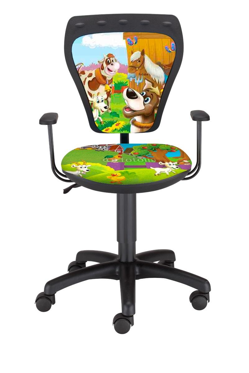 NOWY STYL Dečija radna stolica Ministyle Black Animals, Šarena