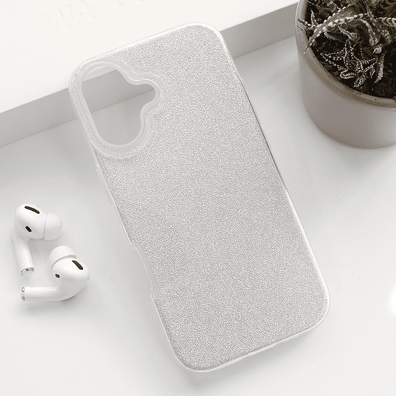 Maska za telefon Crystal Dust za iPhone 16, Srebrne boje
