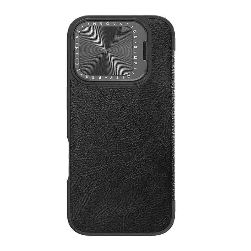 Maska za telefon na preklop Nillkin Qin Prop za iPhone 16 Pro, Crna