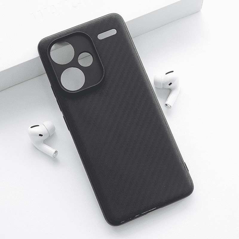 Maska za telefon Carbon fiber za Xiaomi Redmi Note 13 Pro Plus 5G, Crna